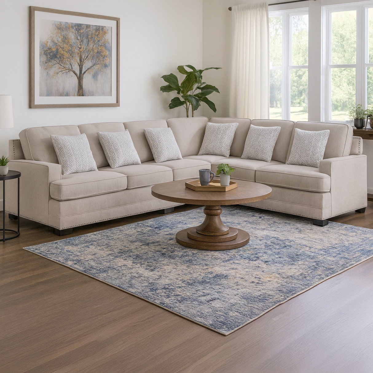 كنب زاوية كاريسا باللون البيج