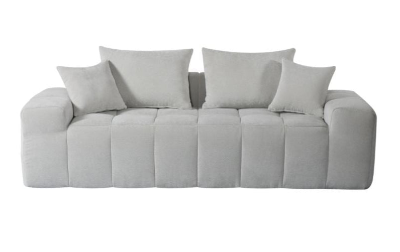 كنب فالديرا ثلاثي مضغوط باللون الرمادي