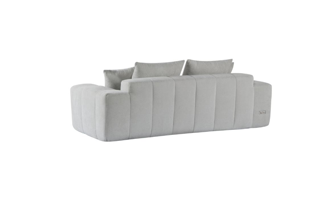 كنب فالديرا ثلاثي مضغوط باللون الرمادي