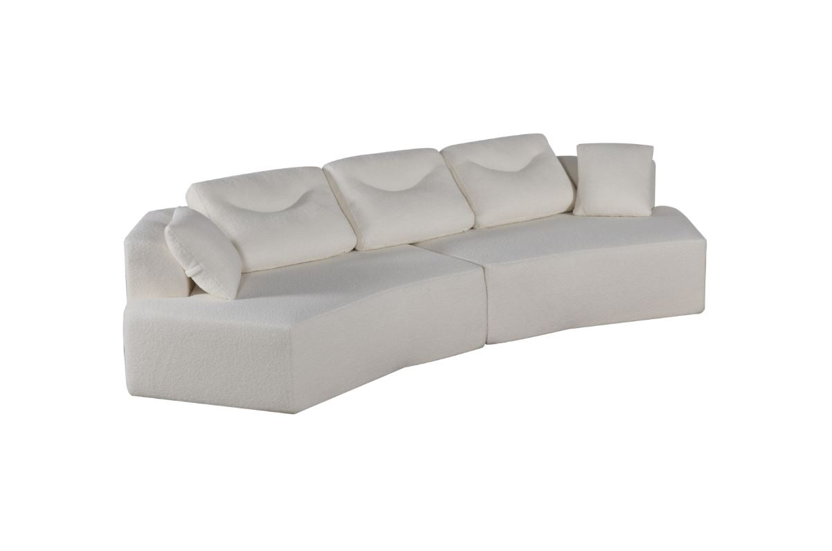 كنب ليونارا رباعي مضغوط باللون الأبيض