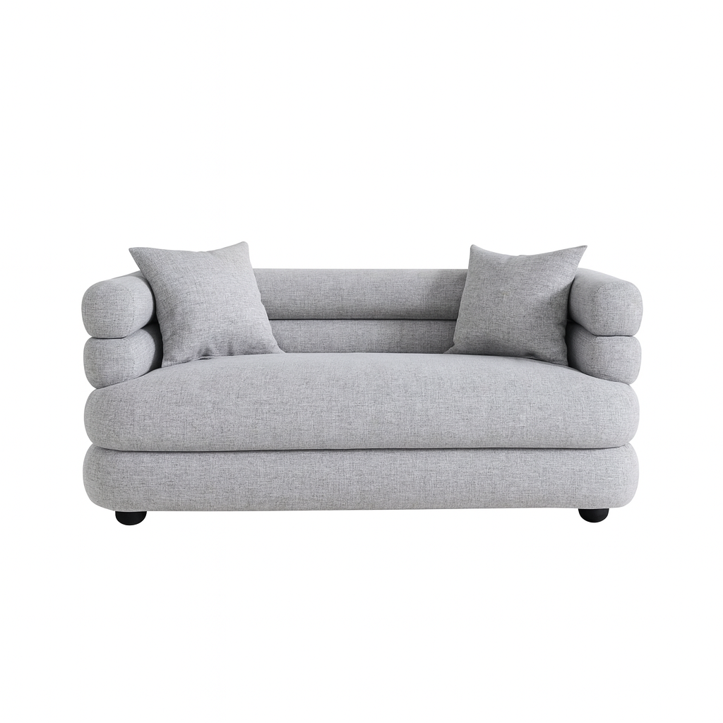 كنب فيلين ثنائي باللون الرمادي