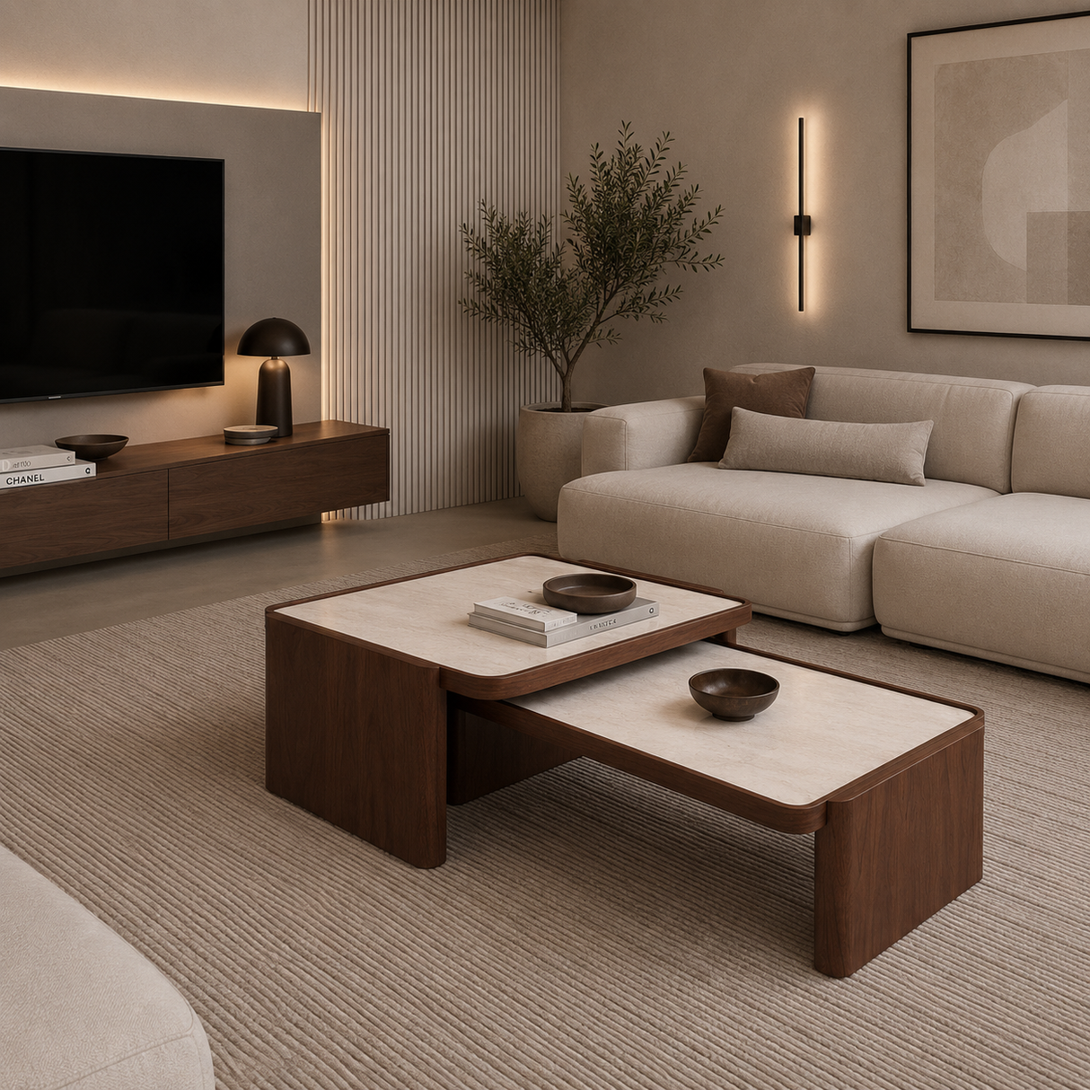 طاولة وسطية ســيلفاك باللون البني