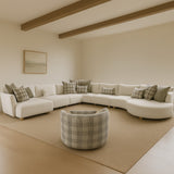 طقم كنب كراون باللون الكريمي