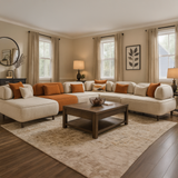 كنب موكا زاوية باللون الكريمي