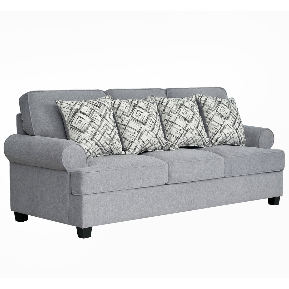 كنب ألينزا ثلاثي باللون الرمادي الفاتح