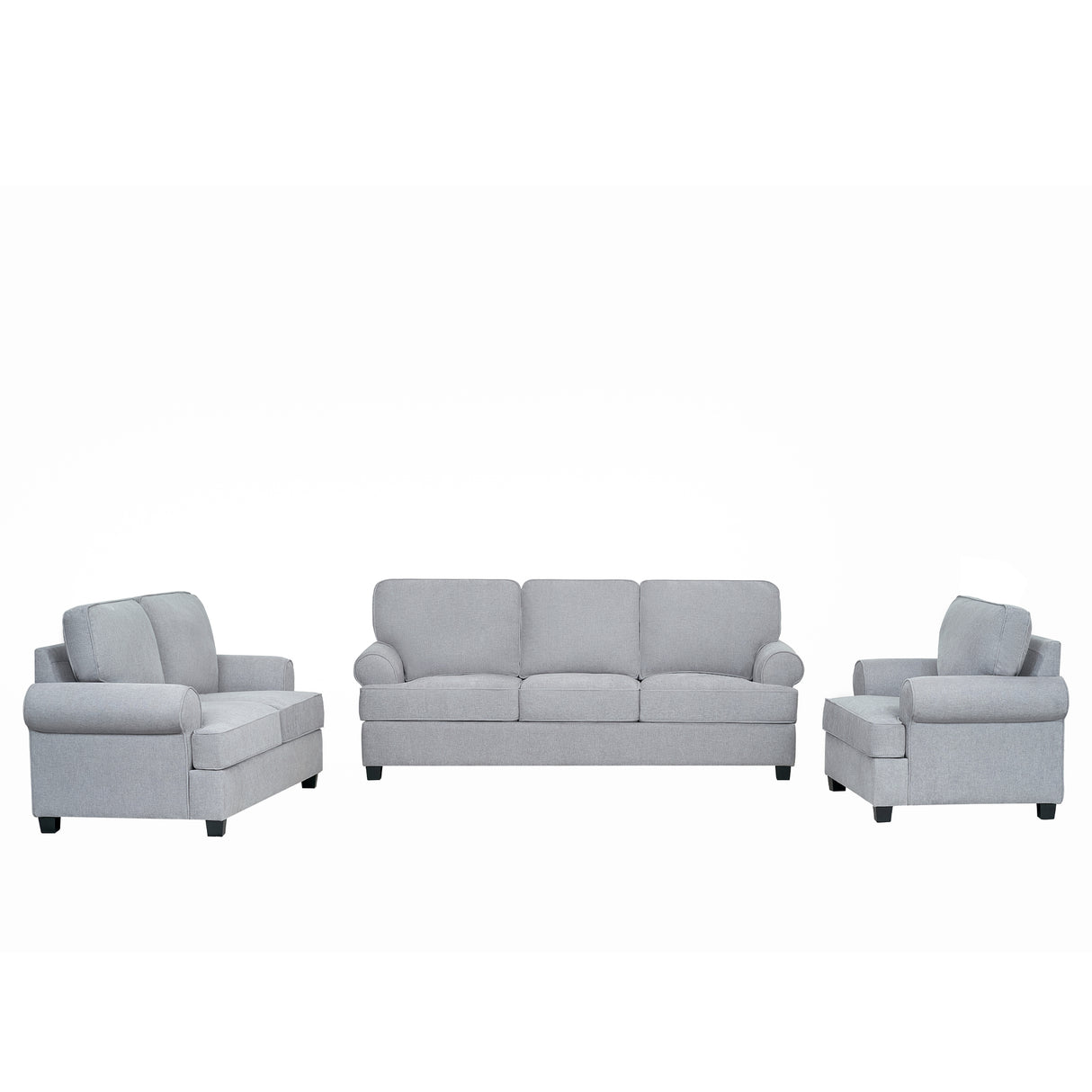 طقم كنب ألينزا باللون الرمادي الفاتح