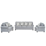 كنب ألينزا ثلاثي باللون الرمادي الفاتح