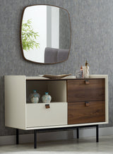 تسريحة ديرون مع مراية باللون الرمادي والخشبي | من هاي بوينت