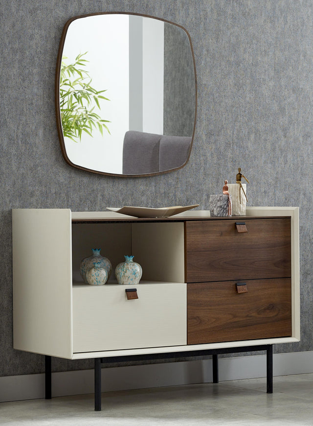 تسريحة ديرون مع مراية باللون الرمادي والخشبي | من هاي بوينت