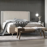 سرير سوفت باللون البني والرمادي - High Point