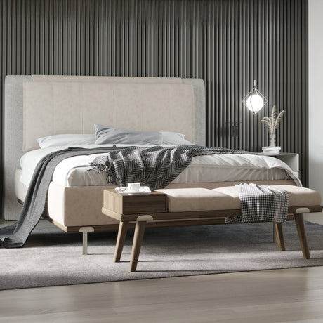 سرير سوفت باللون البني والرمادي - High Point