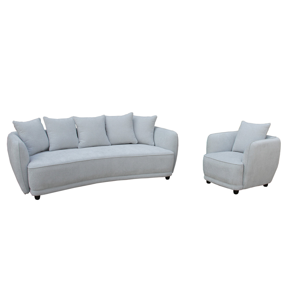 طقم كنب فيلورا باللون الرمادي