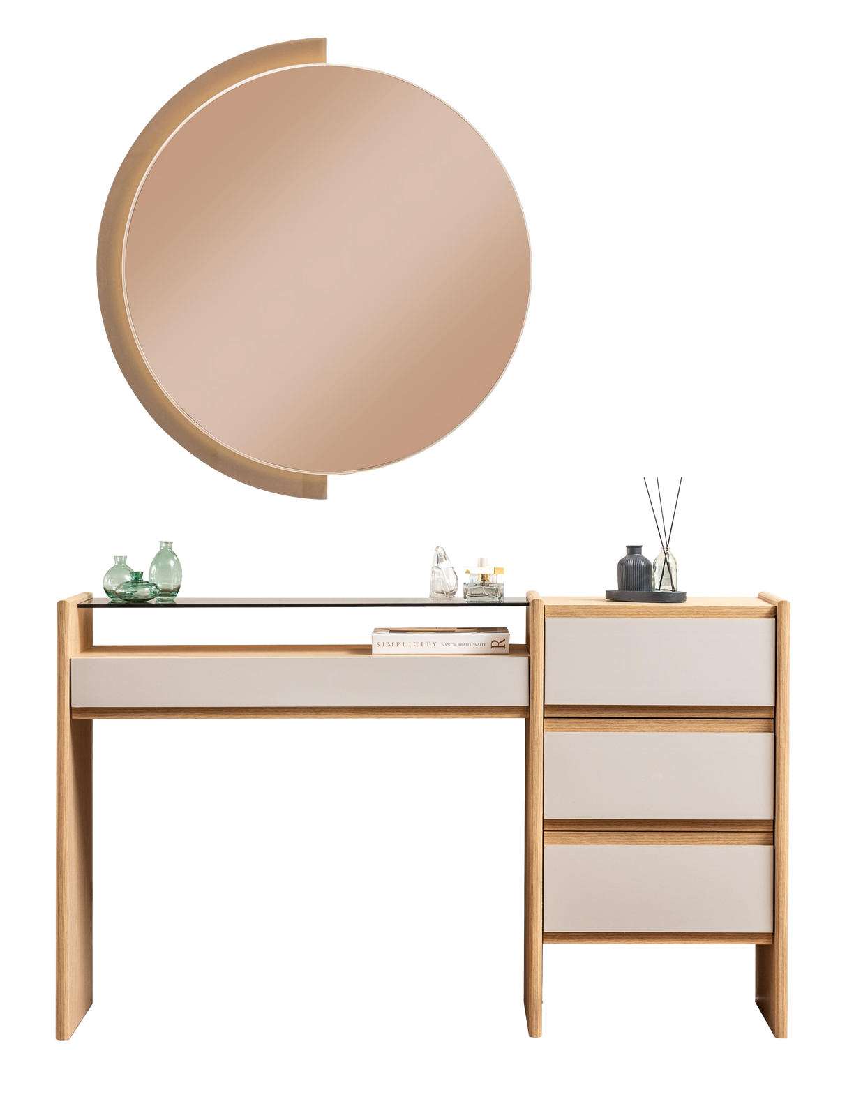 تسريحة ناتشور مع مراية باللون البيج