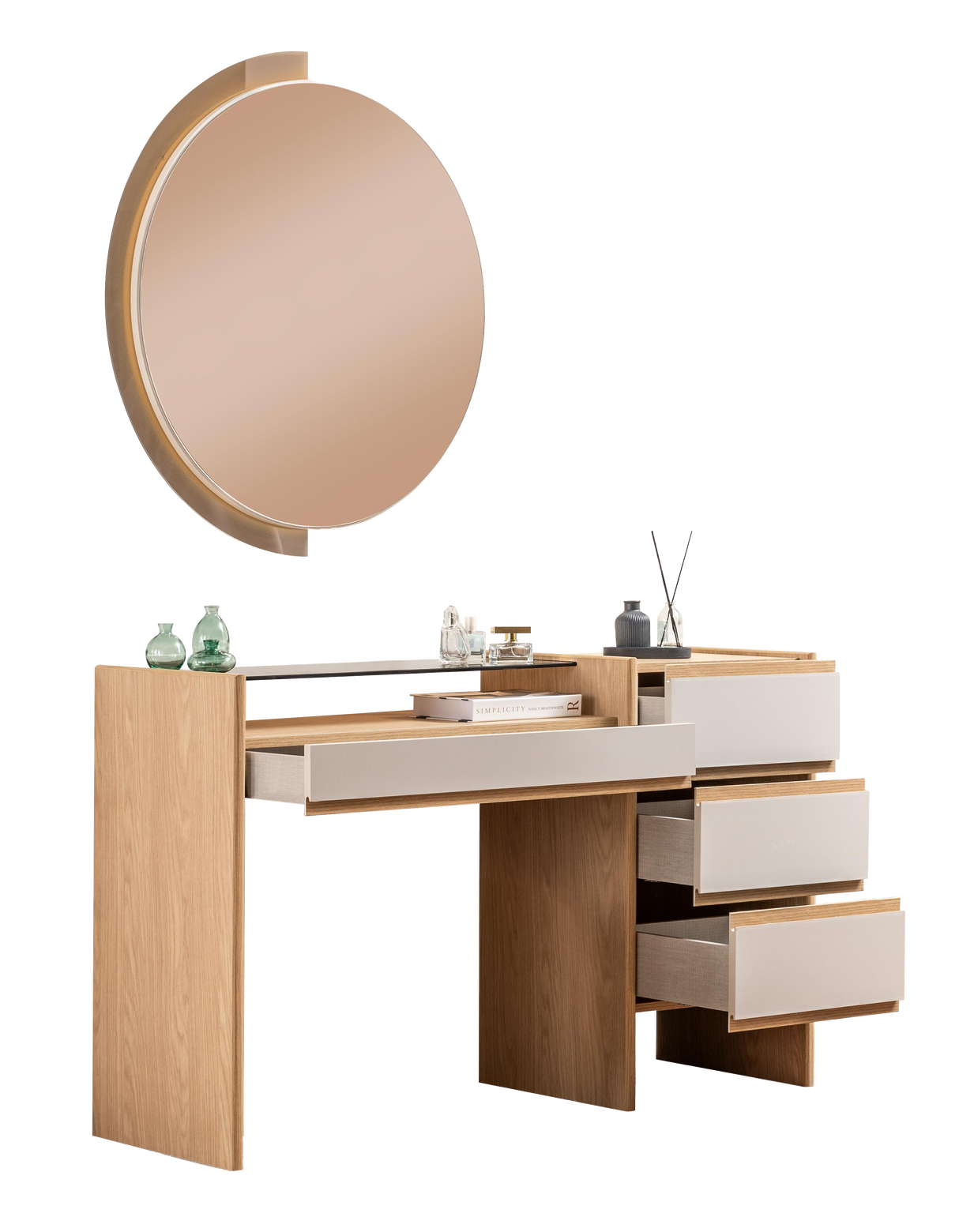 تسريحة ناتشور مع مراية باللون البيج