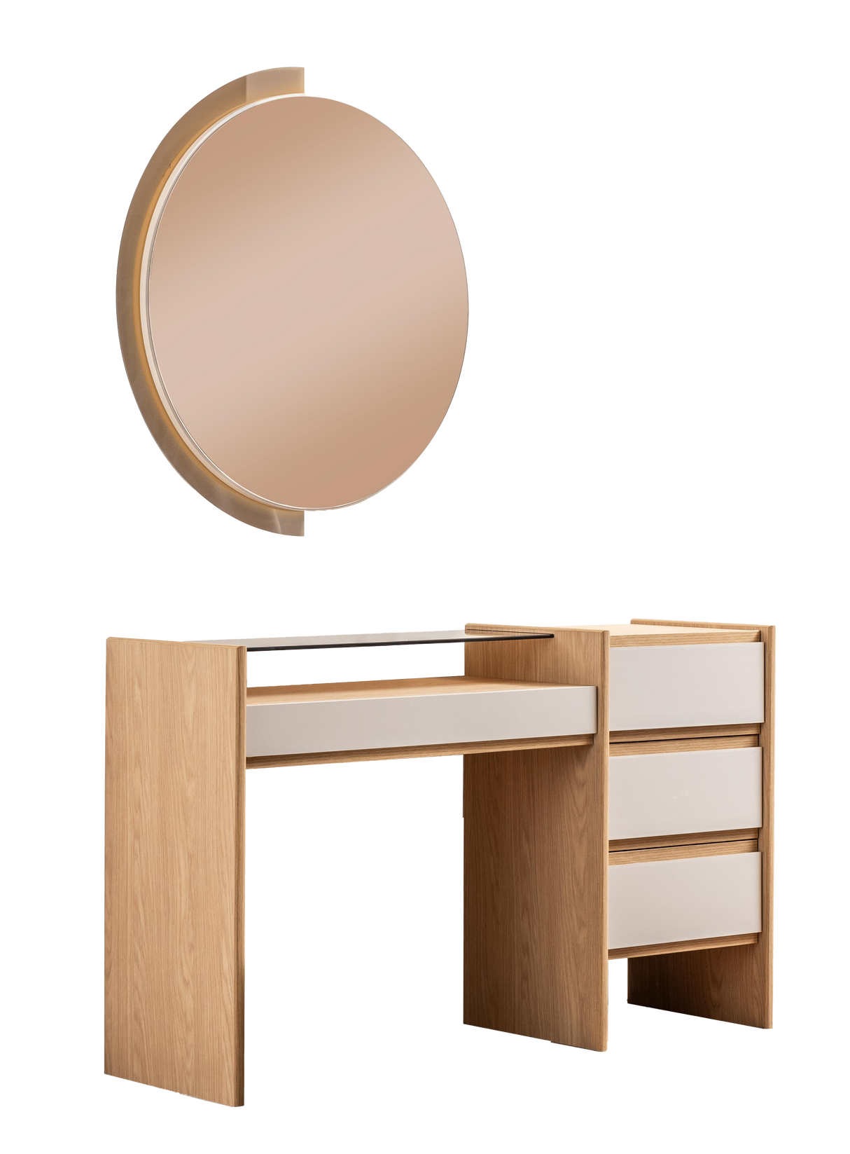 تسريحة ناتشور مع مراية باللون البيج