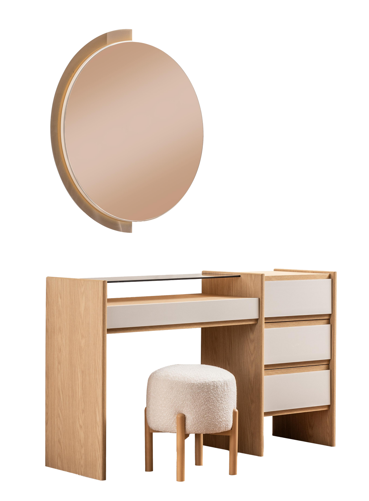 تسريحة ناتشور مع مراية باللون البيج