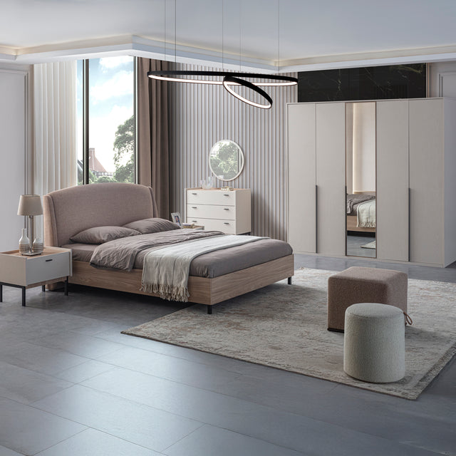 غرفة نوم فاريان باللون الكريمي - High Point
