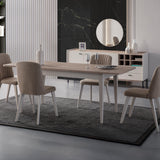 طقم طاولة طعام فاريان باللون الكريمي