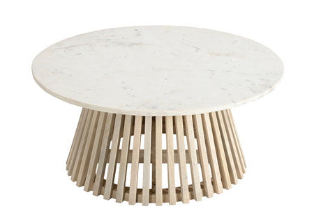 طاولة قهوة إيما باللون الأبيض الخشبي | من هاي بوينت