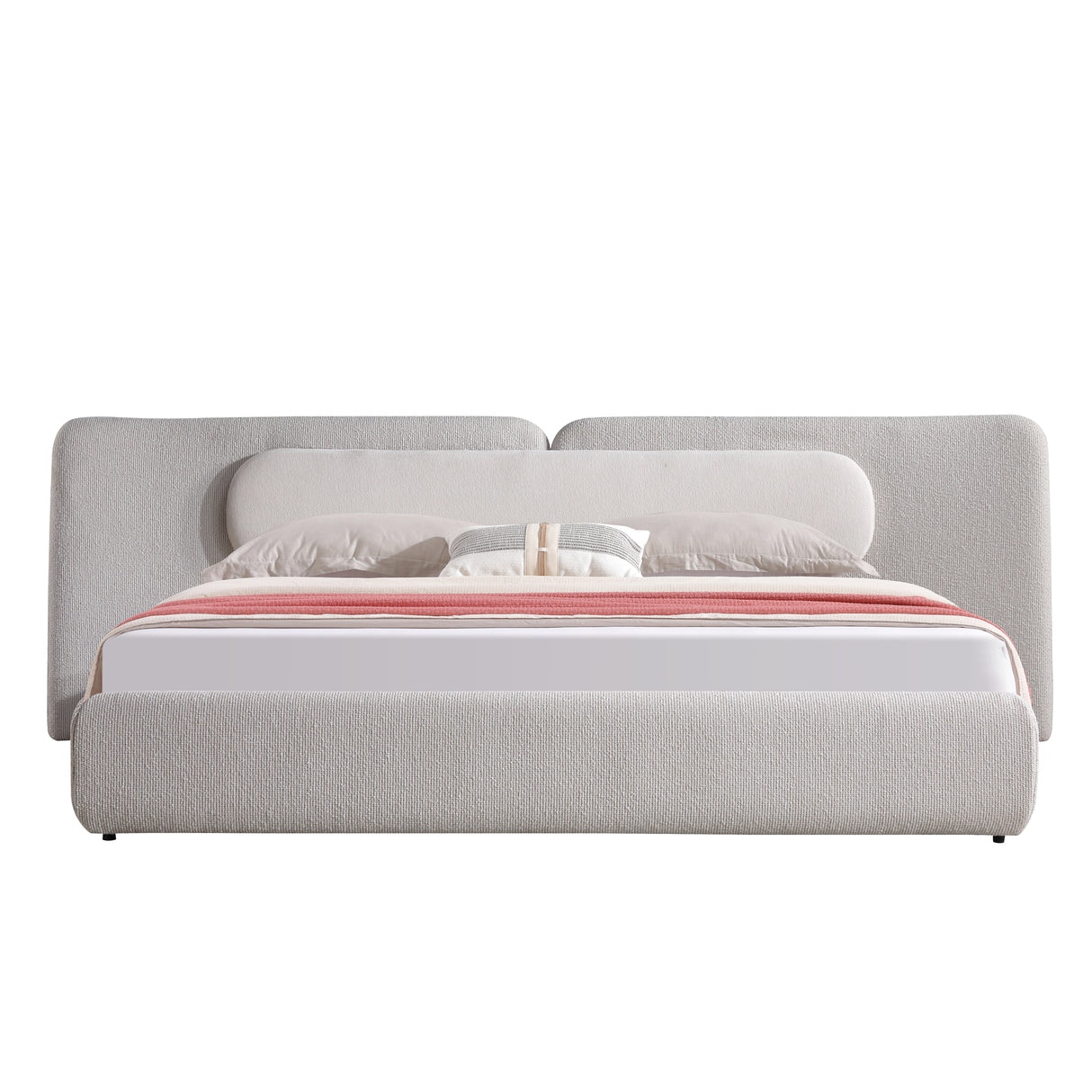 سرير كاريما باللون الكريمي