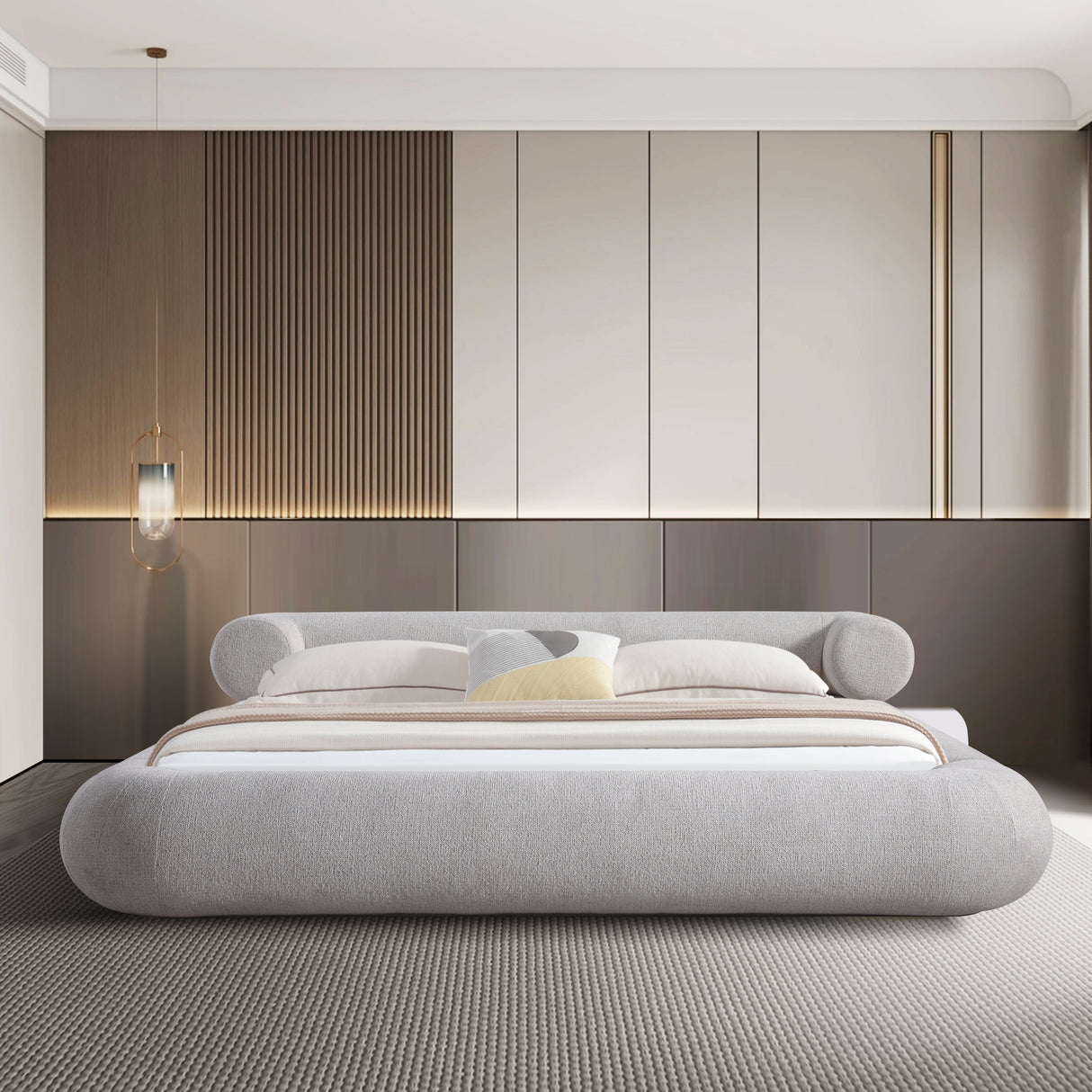 سرير ليانيس باللون الرمادي