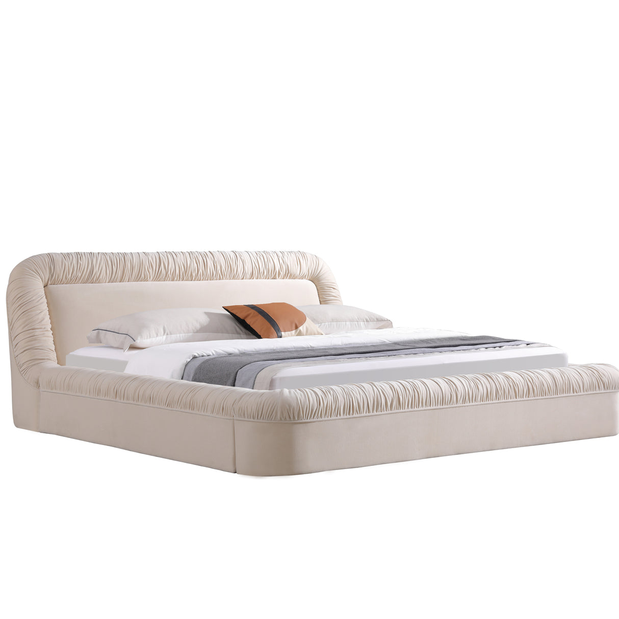 سرير أميسا باللون الكريمي