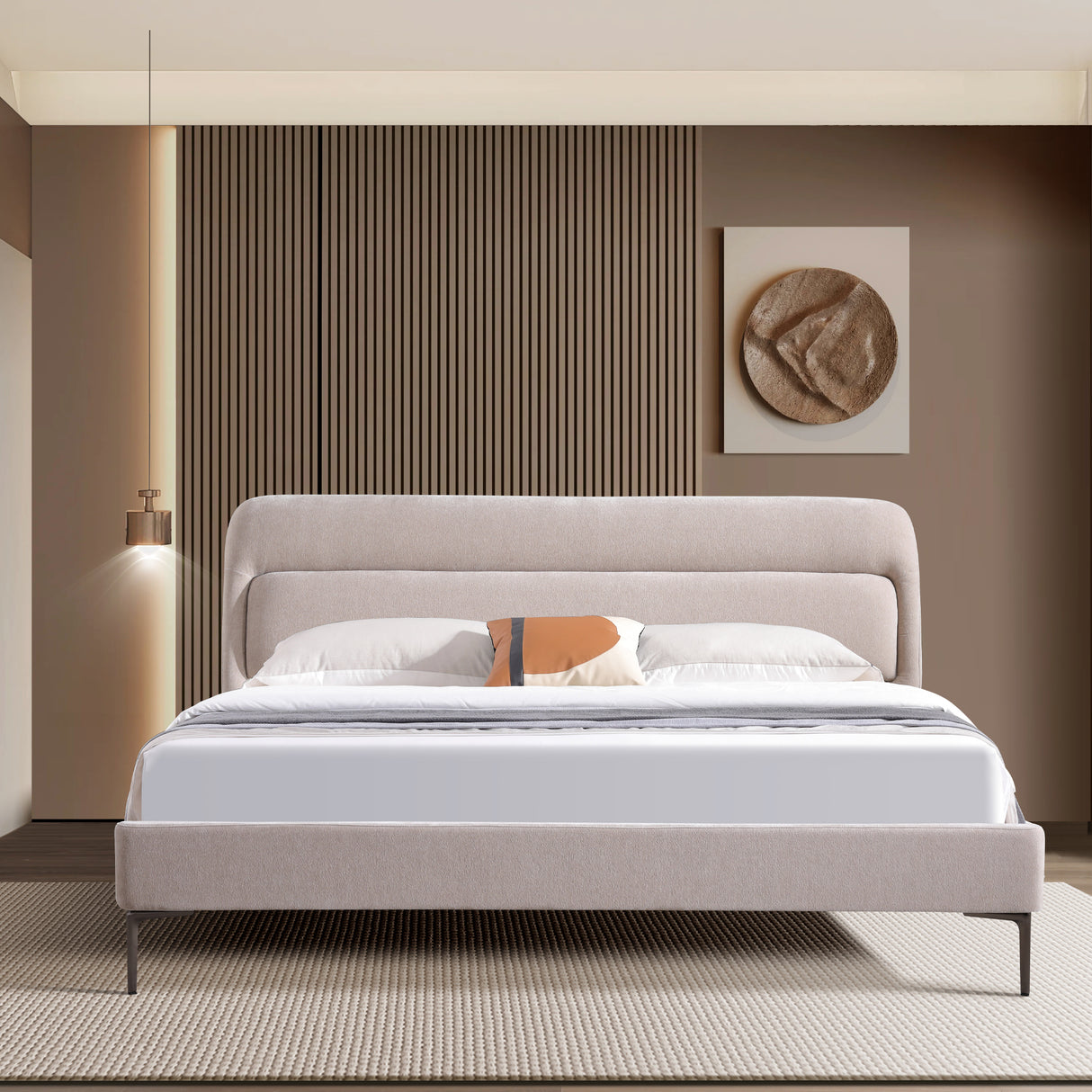 سرير سيرالين باللون الكريمي