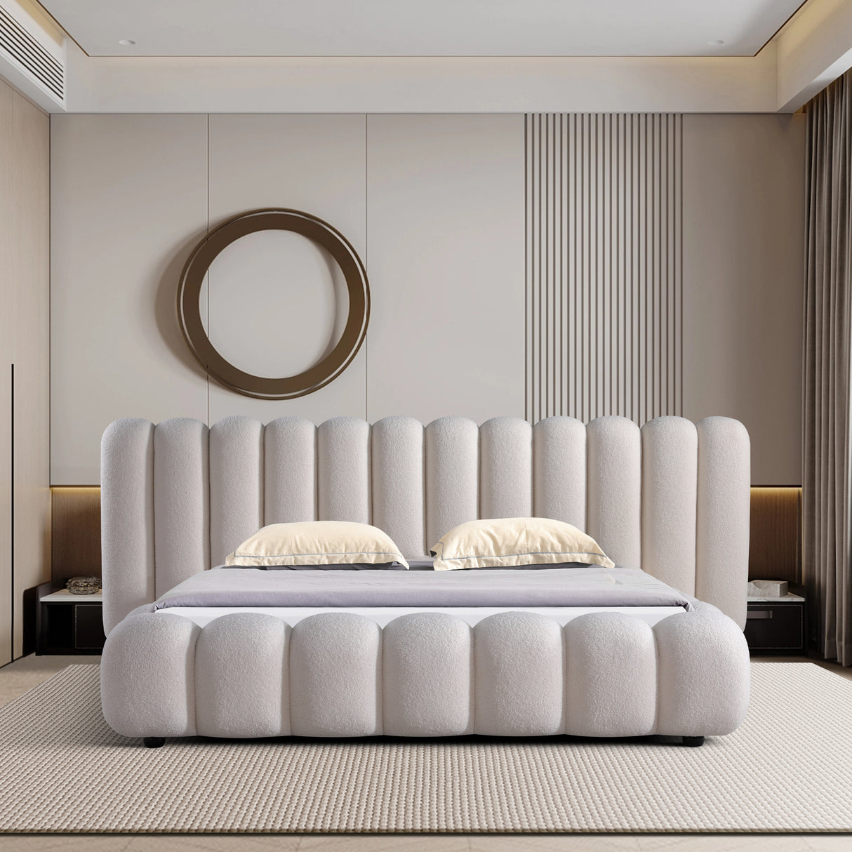 سرير ميراليا باللون الكريمي