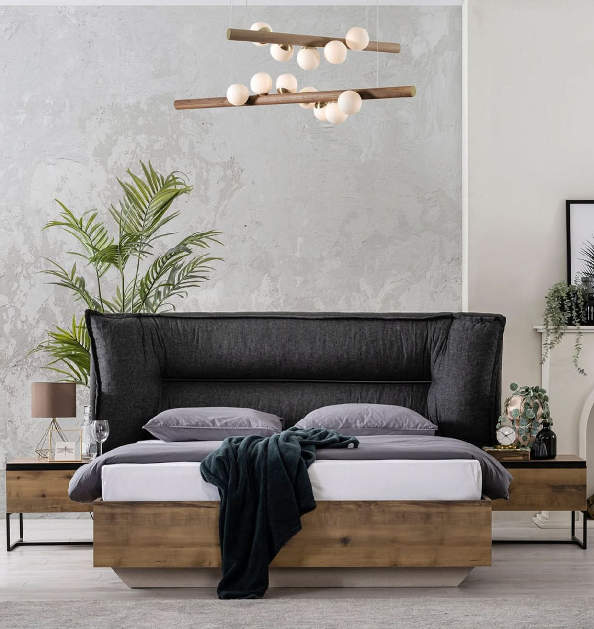 سرير كارو باللون البني الخشبي | من هاي بوينت