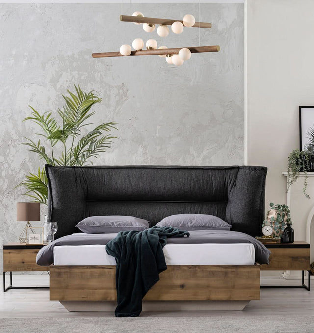 سرير كارو باللون البني الخشبي | من هاي بوينت