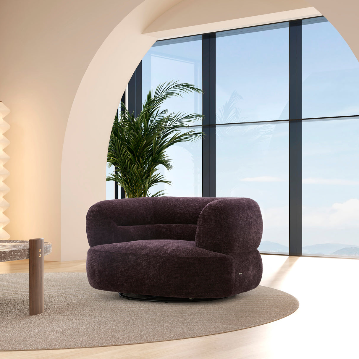 كنب فردي ريان باللون البنفسجي الغامق