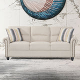 كنب ثلاثي مالفيرا باللون الأبيض