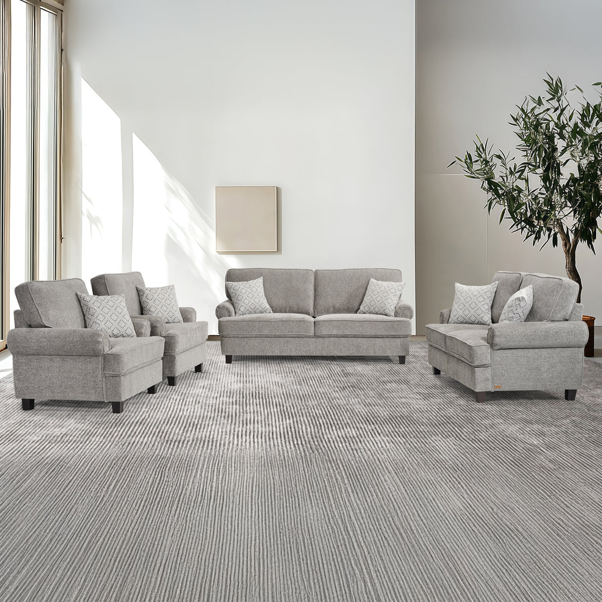 طقم كنب أورلينا باللون البني