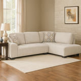 كنب زاوية ناليفيا باللون الأبيض