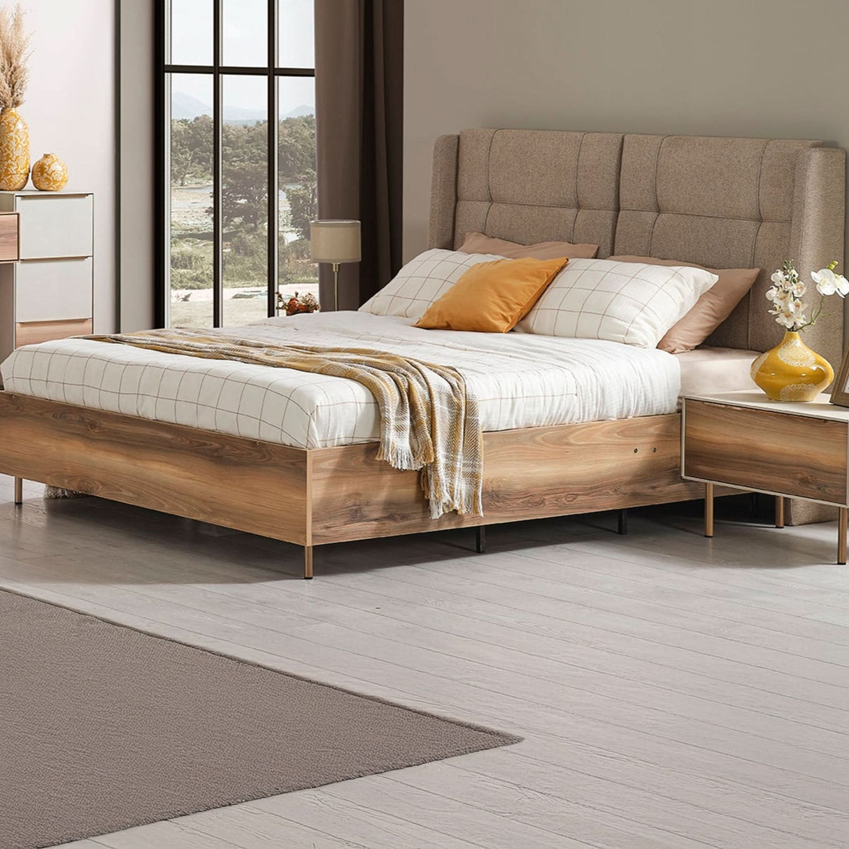 سرير نيفا باللون البيج - High Point