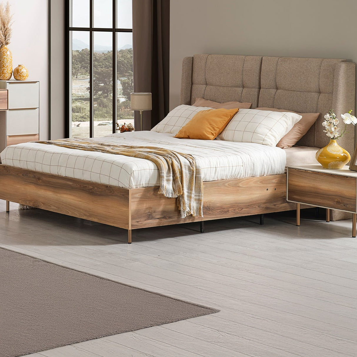 غرفة نوم نيفا باللون البيج