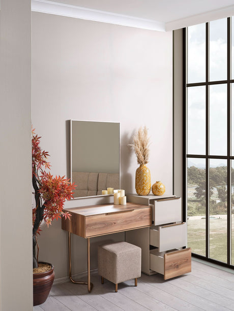 كرسي تسريحة نيفا باللون البيج | من هاي بوينت