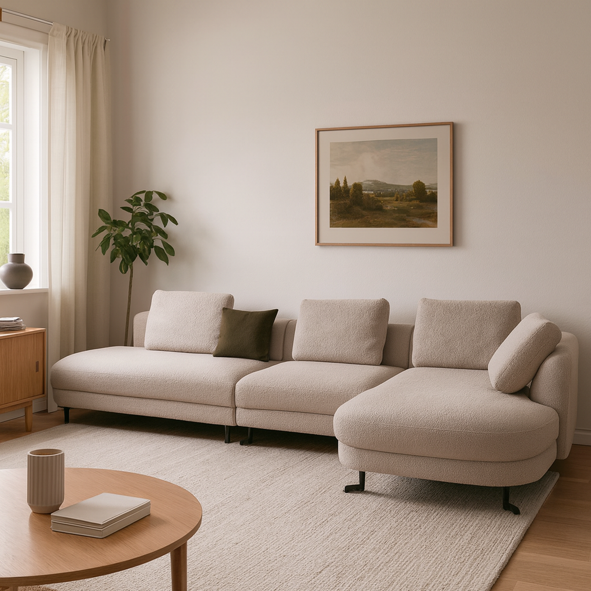 كنب لينوف باللون الرمادي