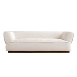 كنب ثلاثي سافيون باللون الأبيض