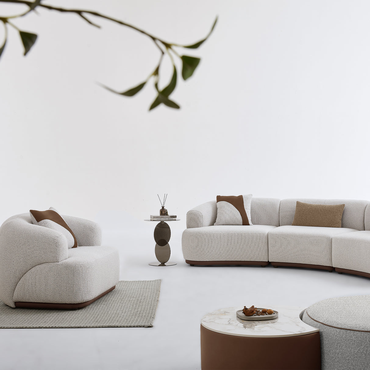 طقم كنب لورينا باللون البيج