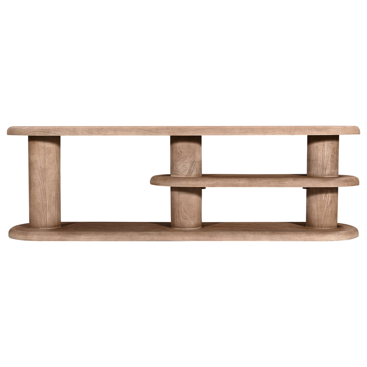 رف تلفاز ميروفيرا باللون الخشبي