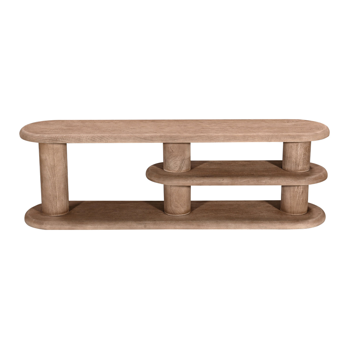 رف تلفاز ميروفيرا باللون الخشبي