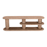 رف تلفاز ميروفيرا باللون الخشبي