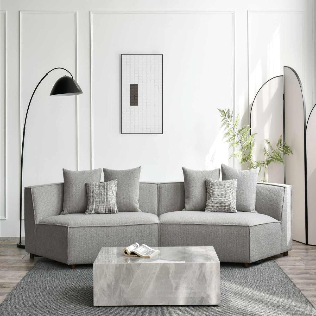 كنب سيلارا ثنائي باللون الرمادي