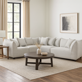 كنب زاوية سيلفا باللون الأبيض