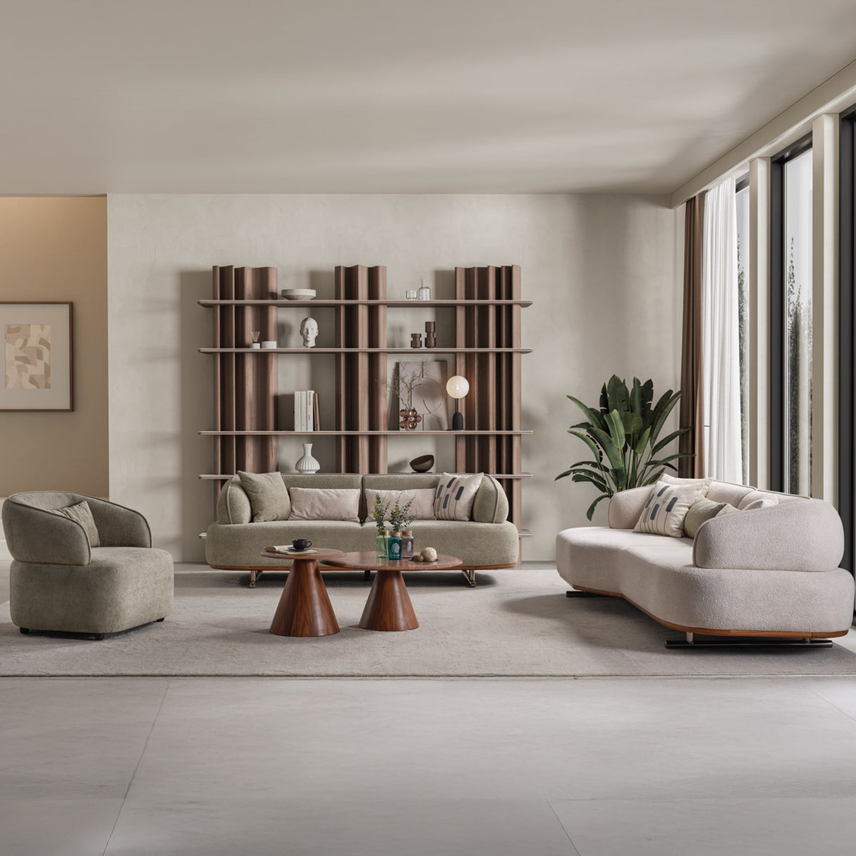 طقم كنب سيول باللون كريمي