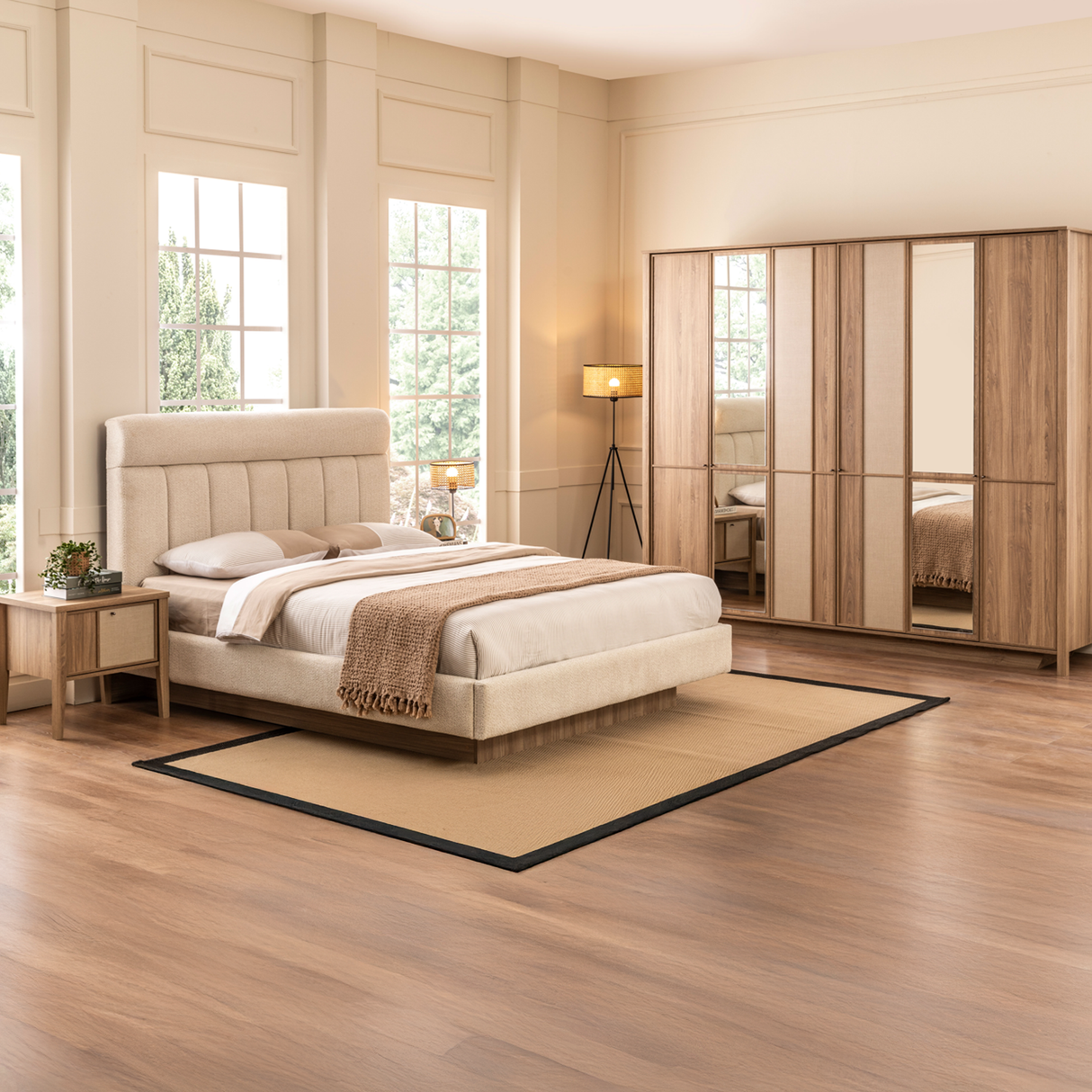 غرفة نوم أولسو باللون البني