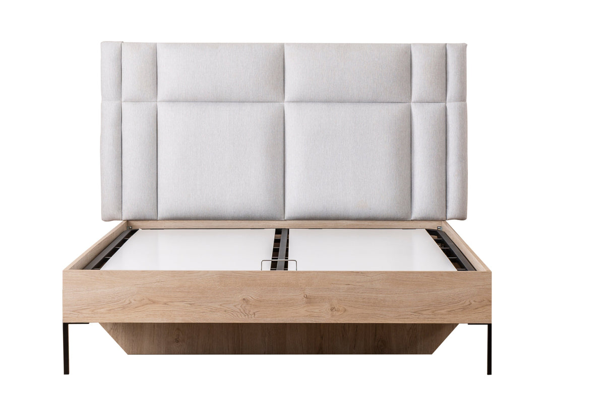 سرير ميلورا مزدوج باللون الكريمي | من هاي بوينت