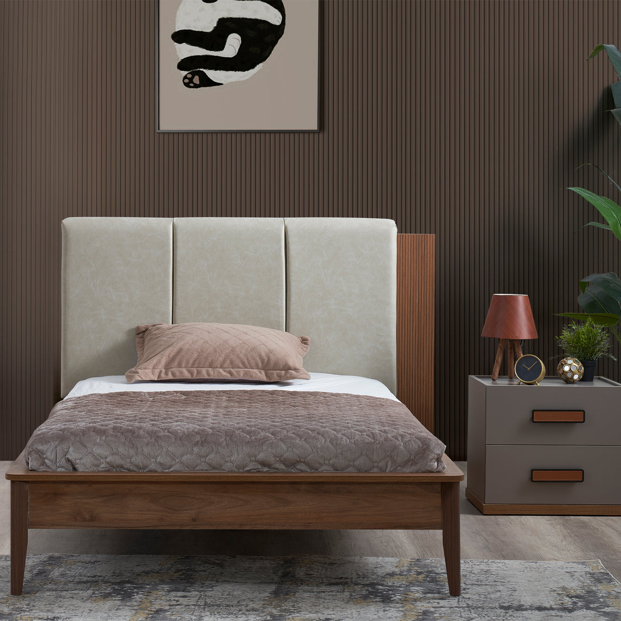 سرير ديلان باللون البني