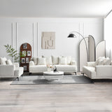 طقم كنب لينورا باللون الكريمي